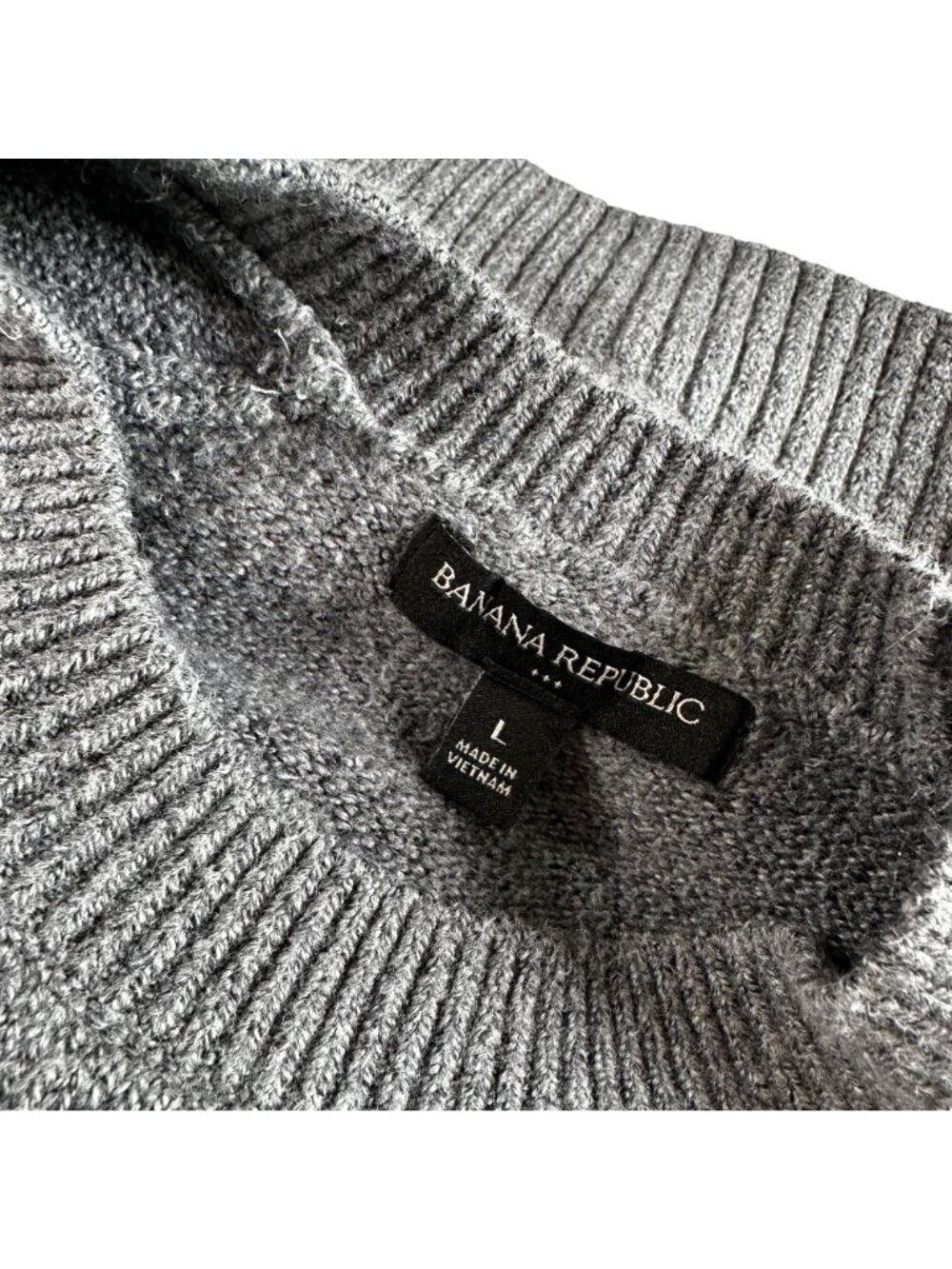 Banana Republic Pullover Sweater Gray Green Cotton Blend Long Sleeve Men Medium - Picture 4 of 7